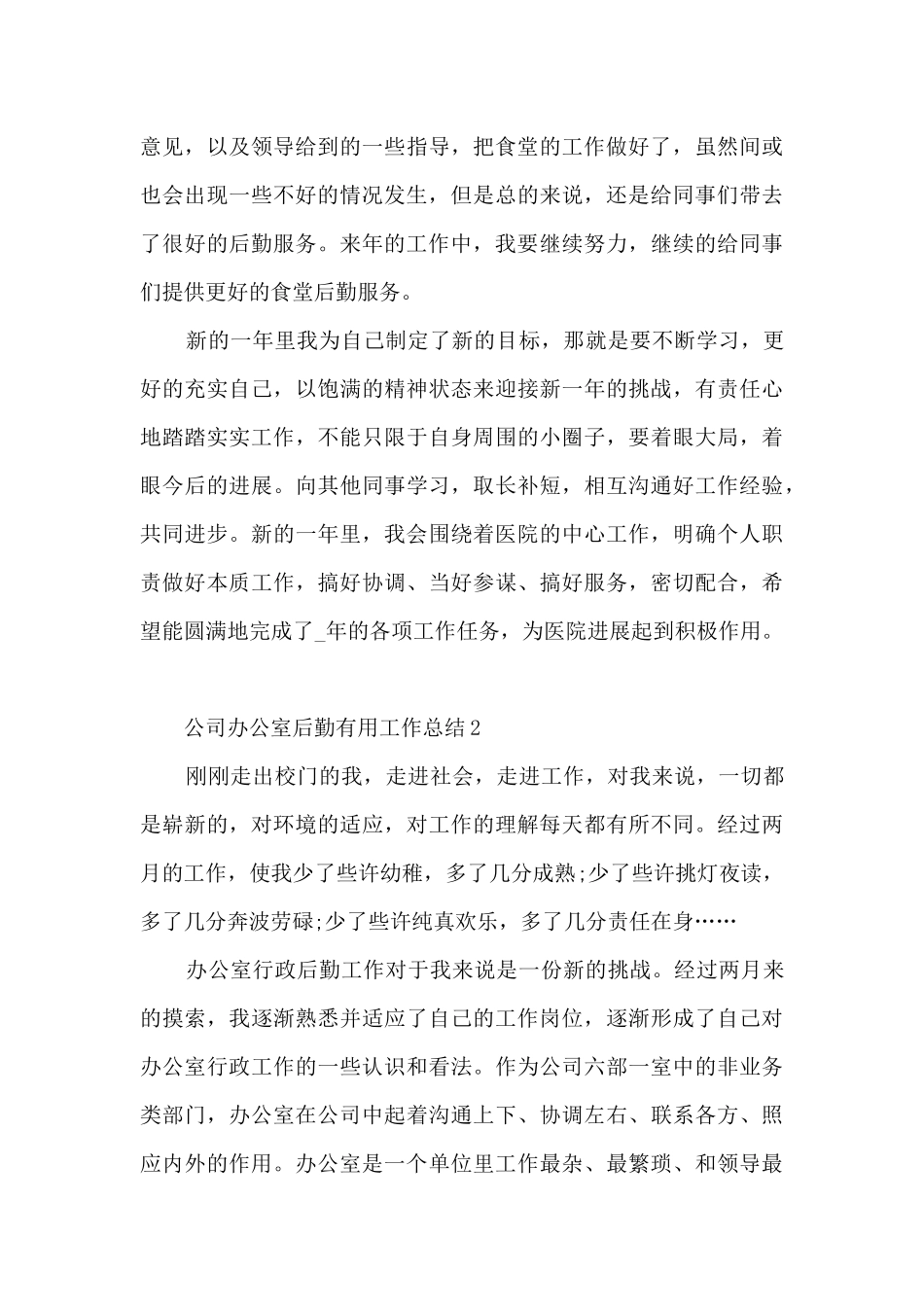 公司办公室后勤实用工作总结范文_第3页