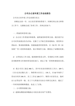 公司办公室年度工作总结报告-2