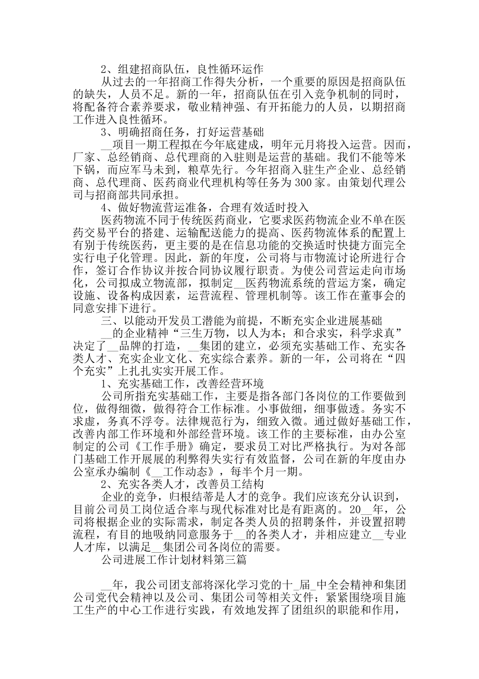 公司发展工作计划材料必备_第3页
