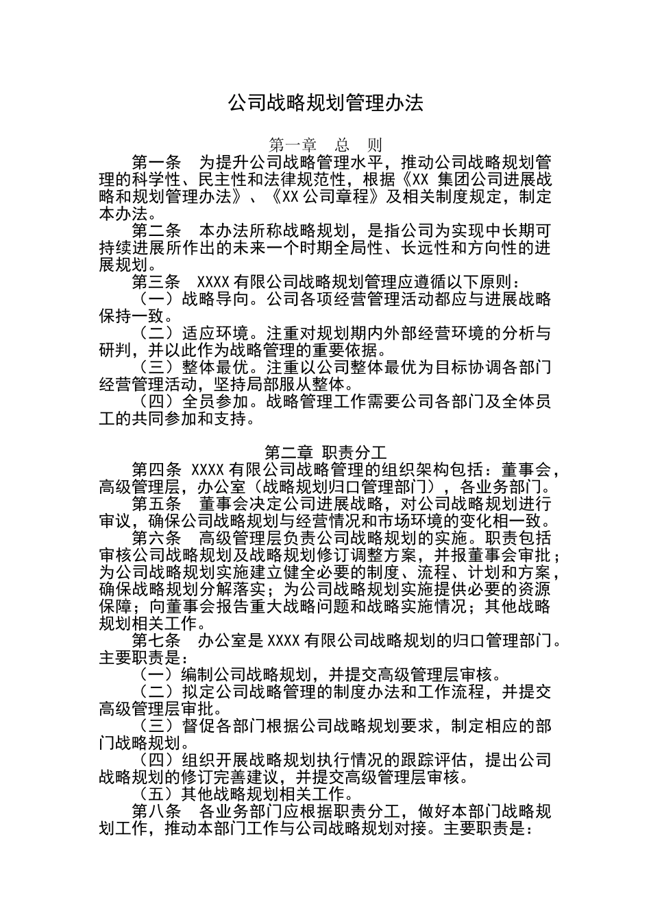 公司发展战略规划管理办法_第1页