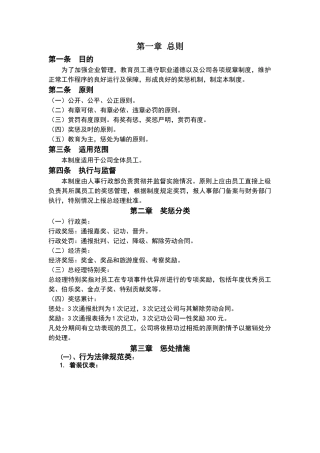 公司员工奖惩制度细则