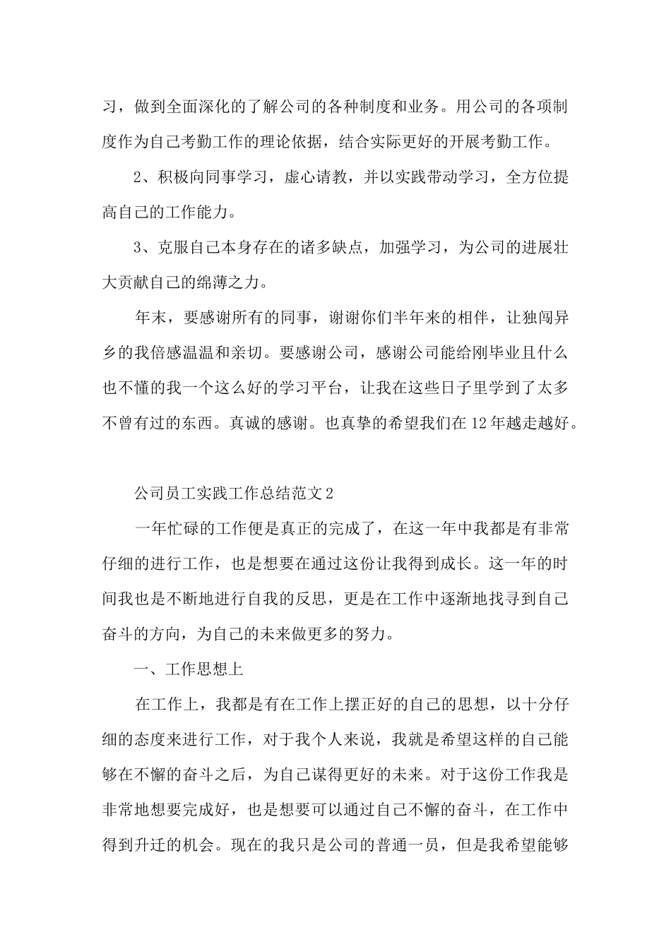 公司员工实践工作总结范文2024_第3页