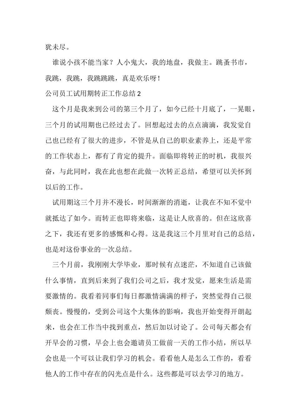 公司员工试用期转正工作总结_第2页