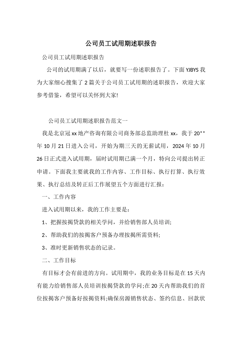 公司员工试用期述职报告_第1页