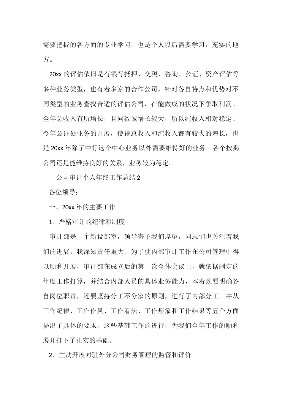 公司审计个人年终工作总结_第2页