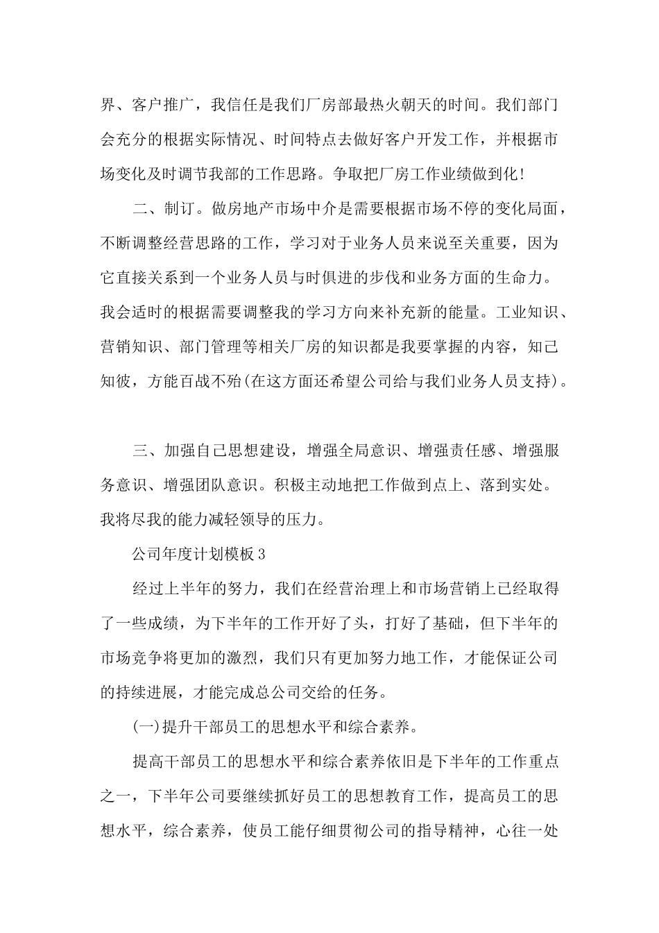 公司年度计划模板_第3页