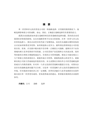 公司战略管理的理论与特点