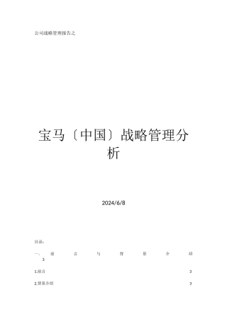 公司战略管理报告之