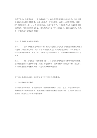 公司战略规划——多元化集团