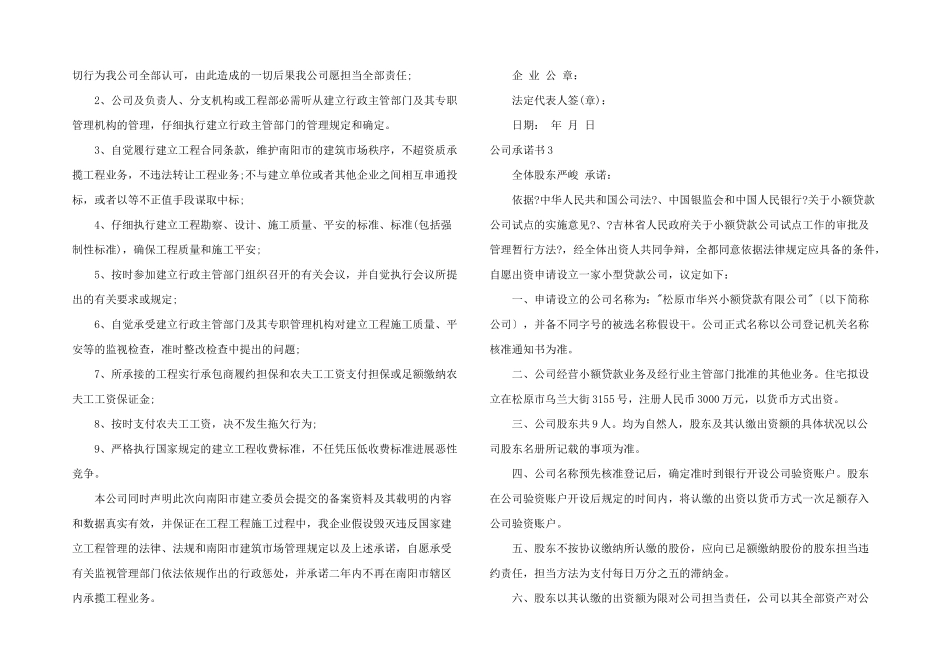 公司承诺书15篇_第2页