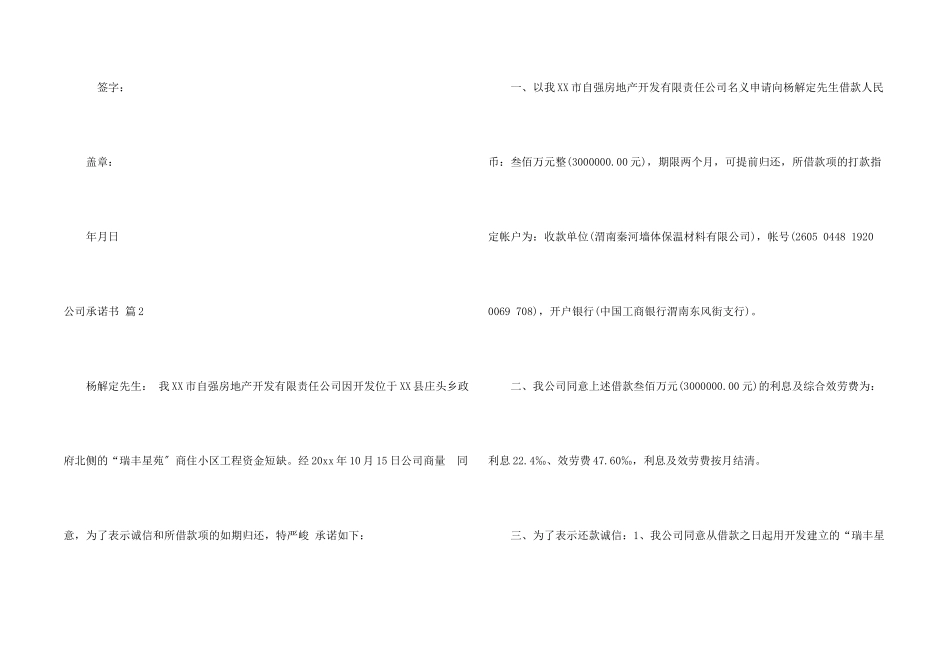 公司承诺书四篇_第2页