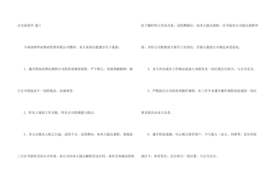 公司承诺书合集六篇_第3页