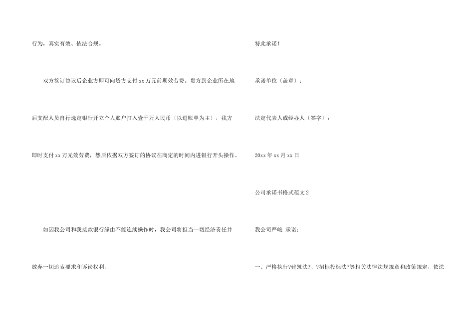 公司承诺书格式（9篇）_第2页