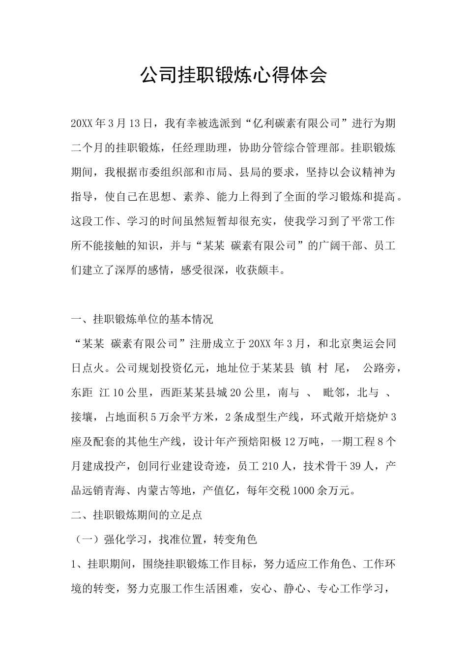 公司挂职锻炼心得体会_第1页