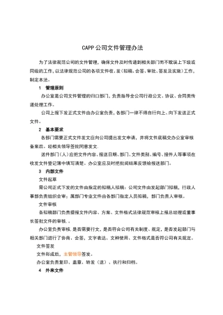 公司文件管理办法