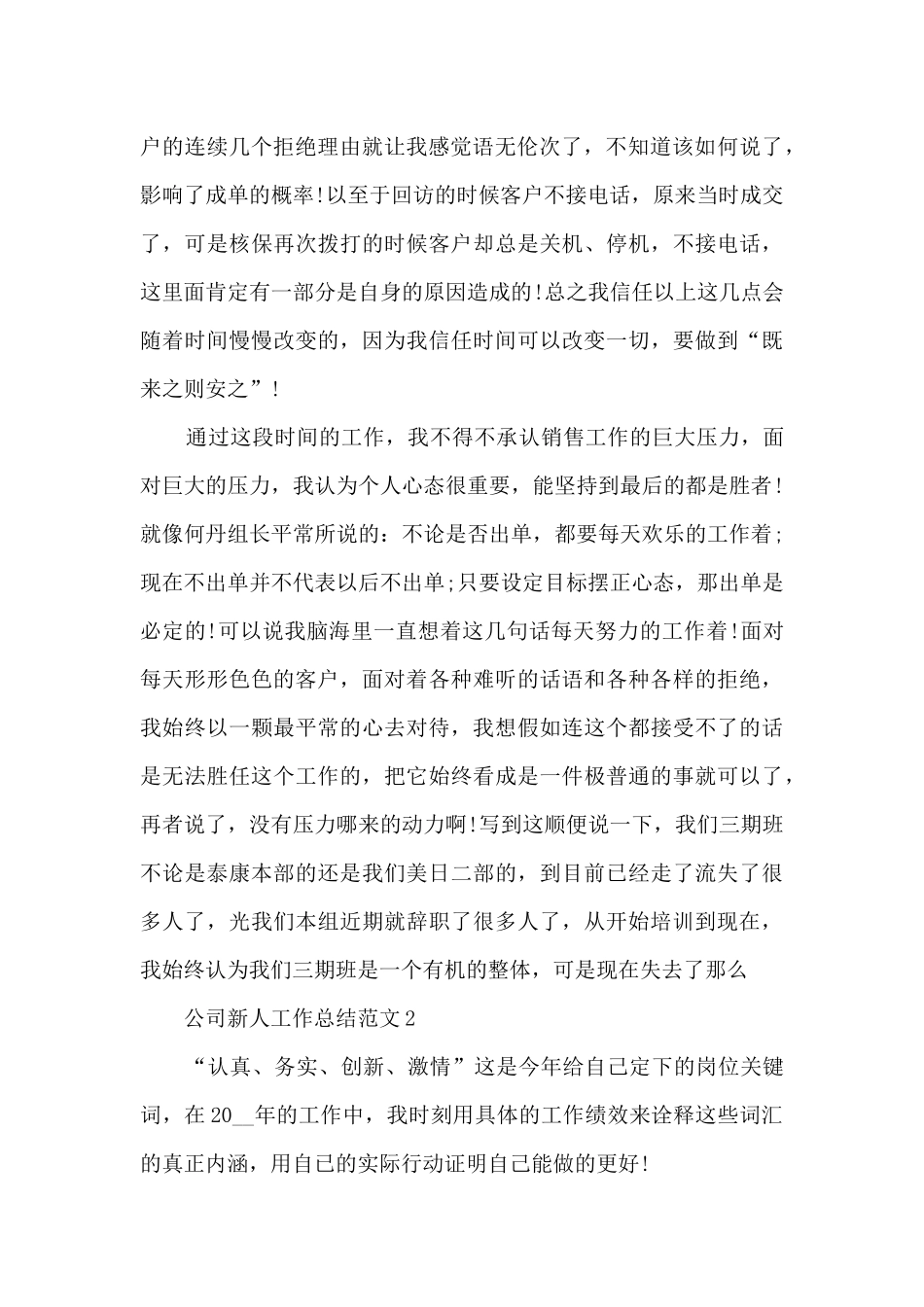 公司新人工作总结范文5篇_第2页