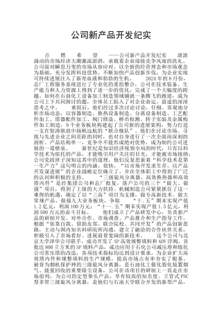 公司新产品开发纪实