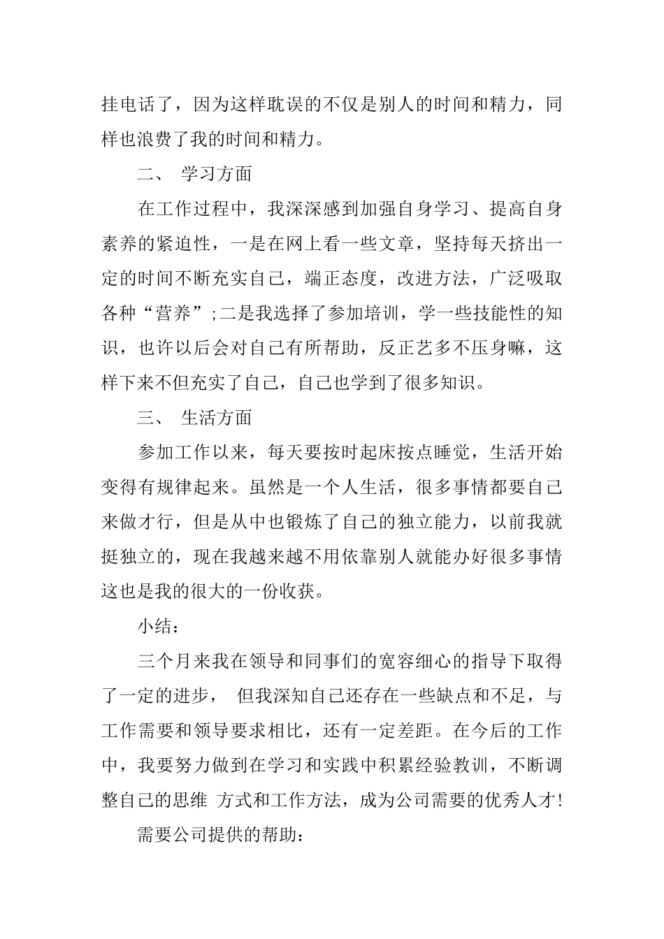 公司新员工试用期个人总结_第2页