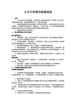 公司日常费用报销流程