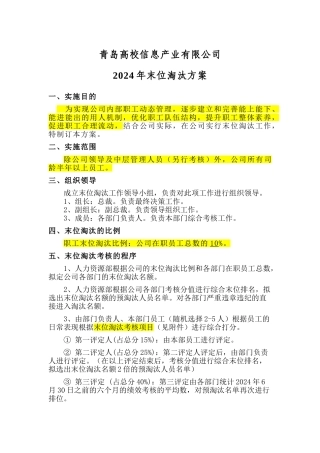公司末位淘汰方案