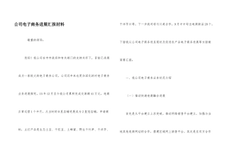 公司电子商务发展汇报材料
