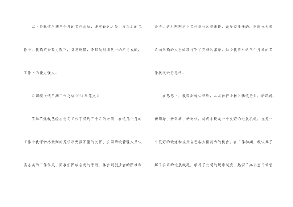 公司秘书试用期工作总结2024年_第3页