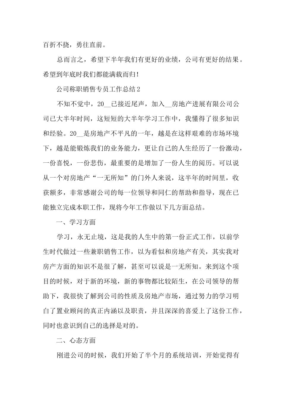 公司称职销售专员工作总结五篇_第3页