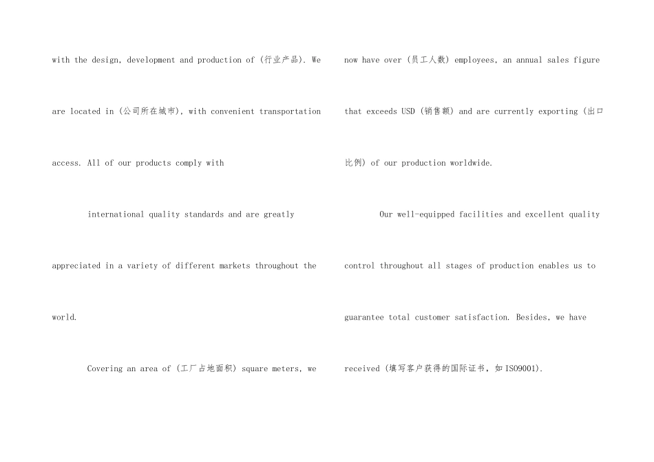 公司简介的英文翻译模板_第3页