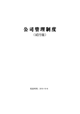 公司管理制度——试行版