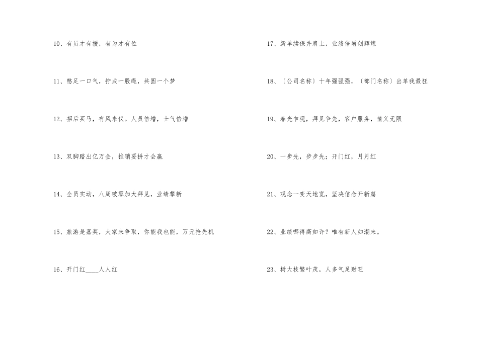 公司经典开门红口号2024_第2页
