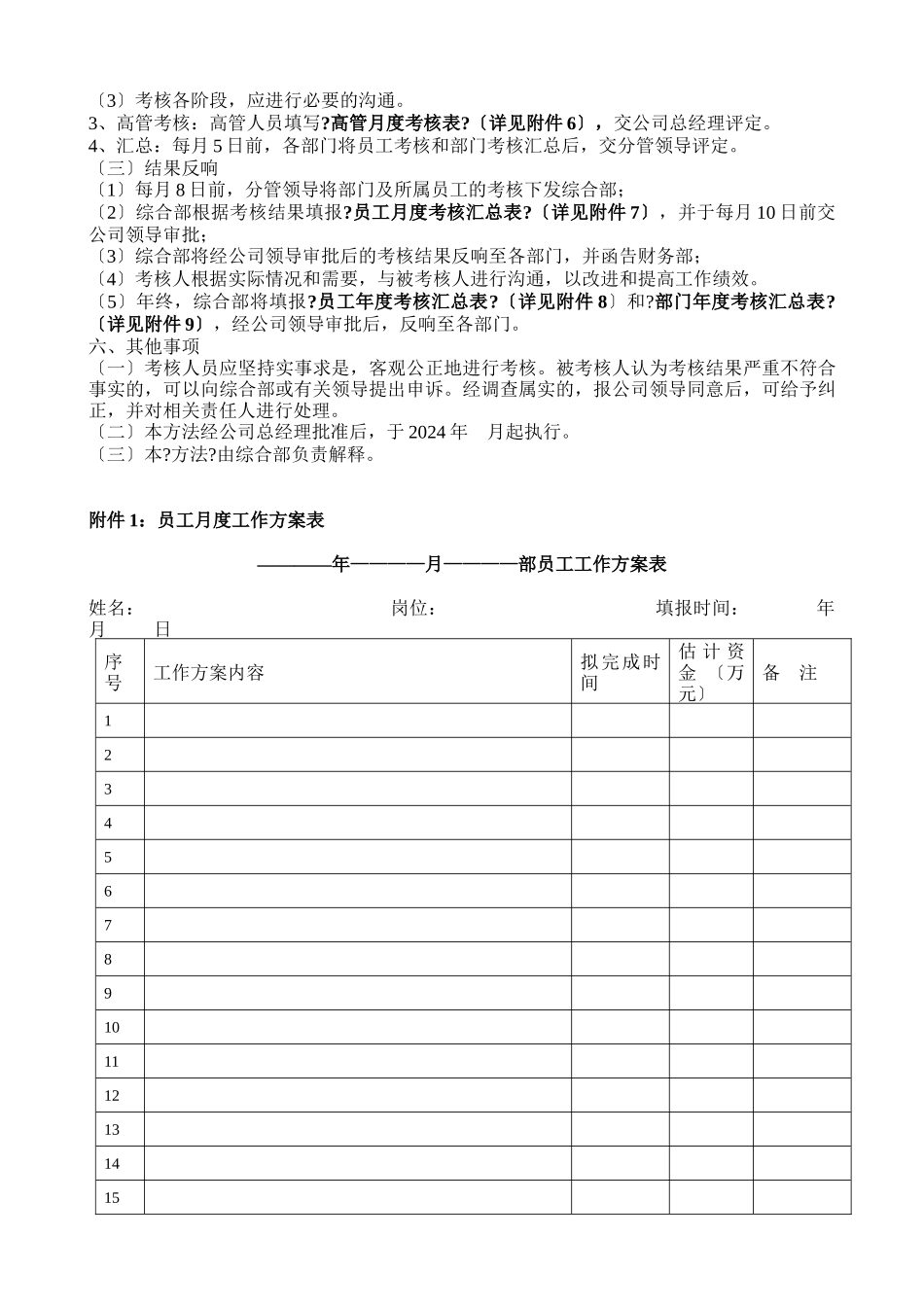 公司绩效考核办法表格_第3页