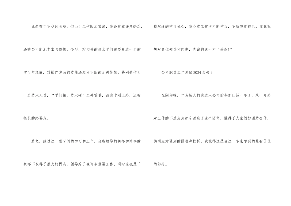 公司职员工作总结2024报告_第3页