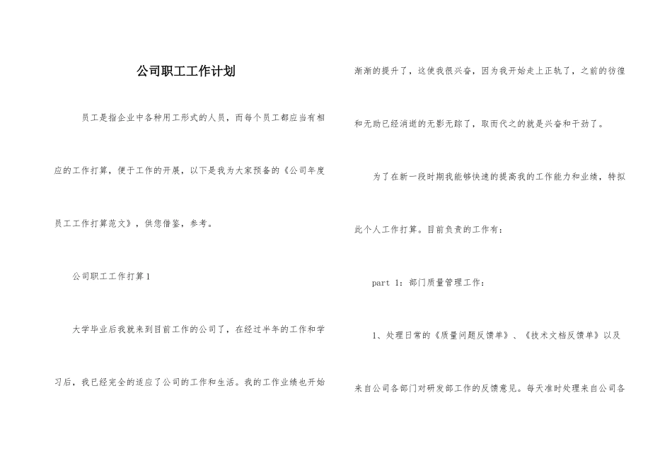 公司职工工作计划_第1页
