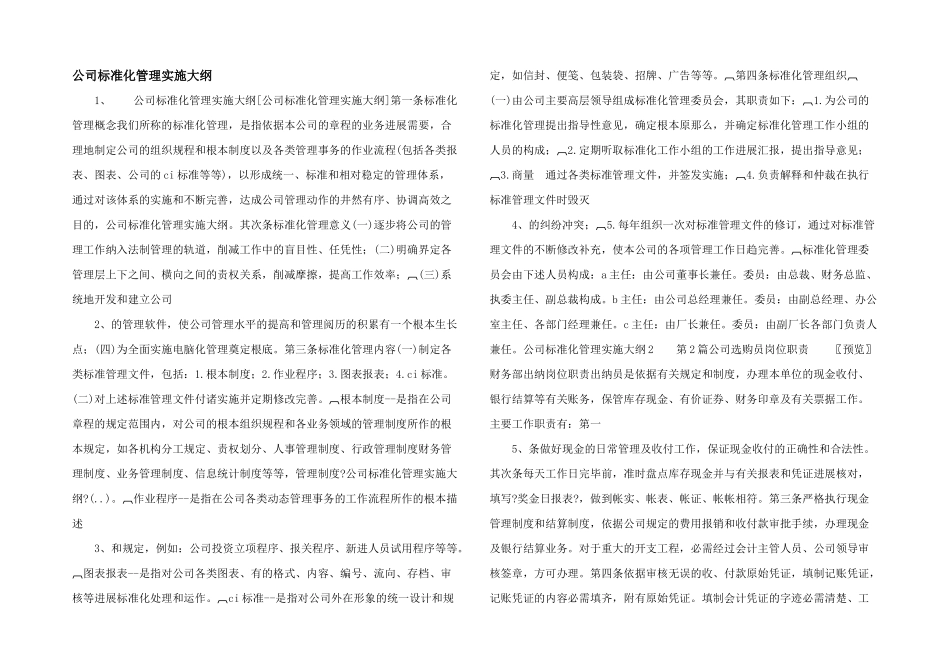 公司规范化管理实施大纲_第1页