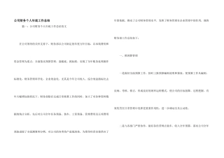 公司财务个人年底工作总结