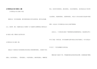 公司财务会计实习报告10篇