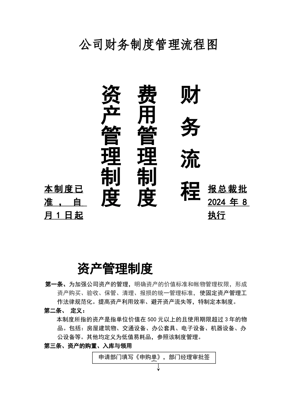 公司财务制度管理流程图_第1页