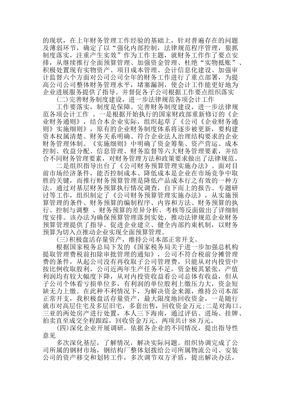 公司财务负责人年度工作总结范文_第2页