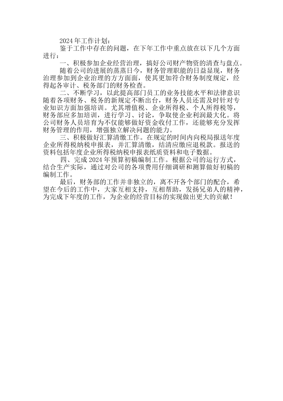 公司财务部2024年终工作总结_第2页