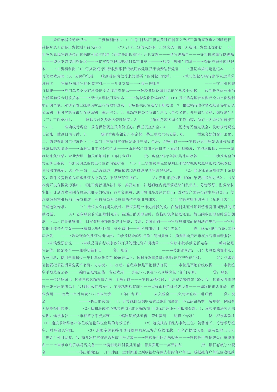 公司财务部门岗位设置及详细工作流程_第2页