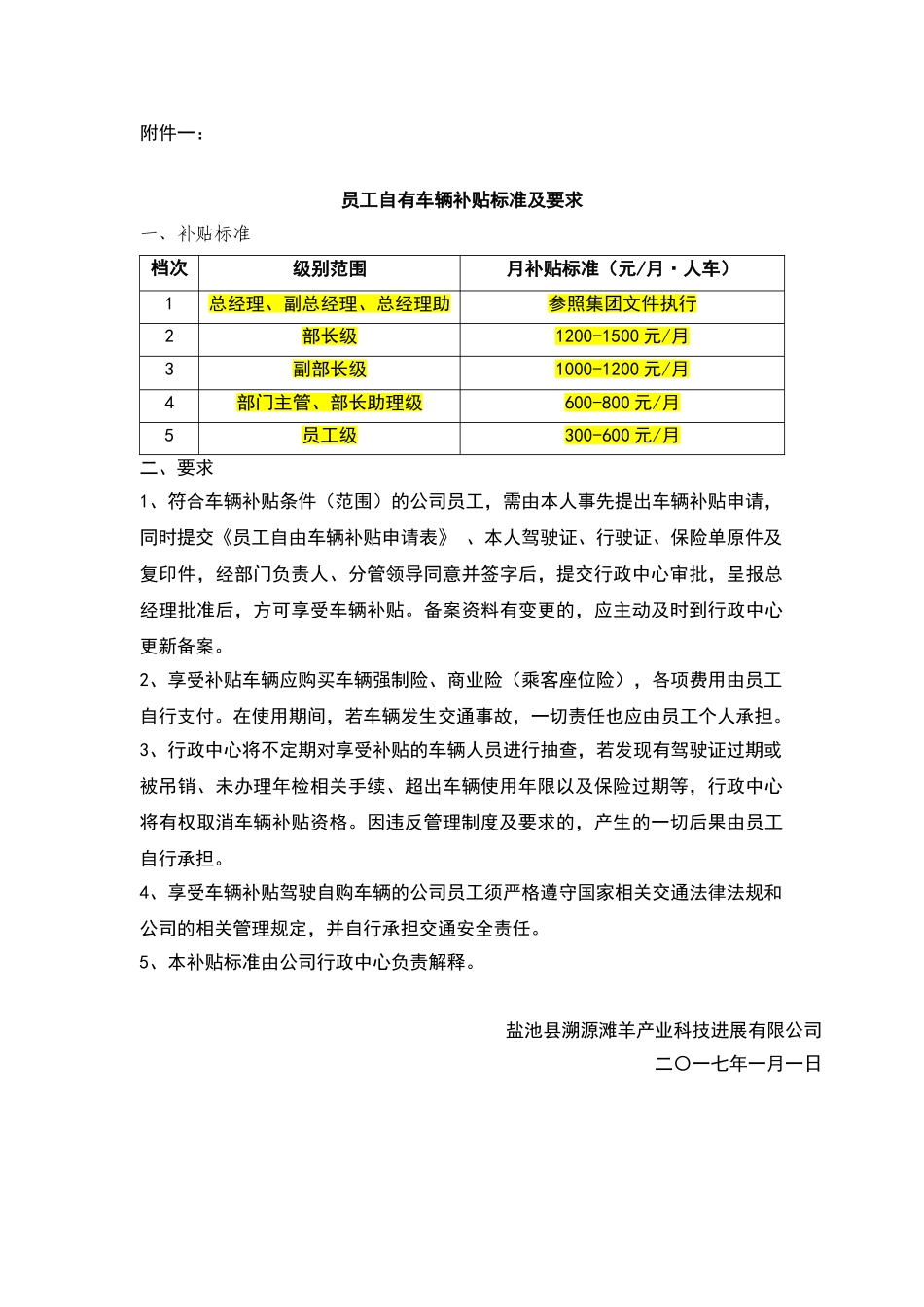 公司车辆管理办法及员工自有车辆补贴标准实施条例_第3页
