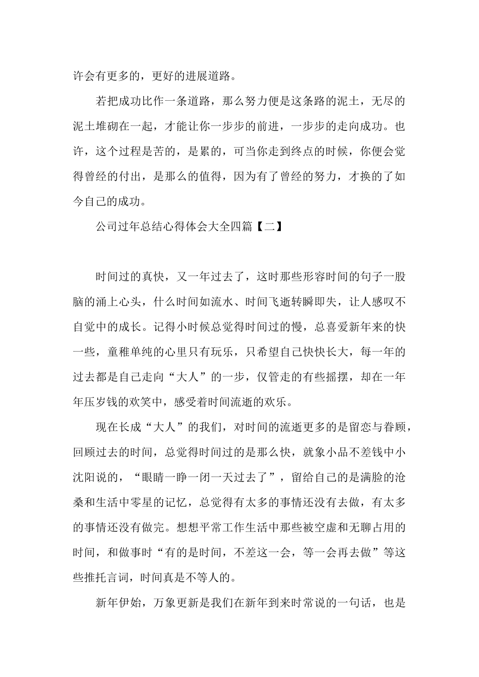 公司过年总结心得体会大全四篇_第2页