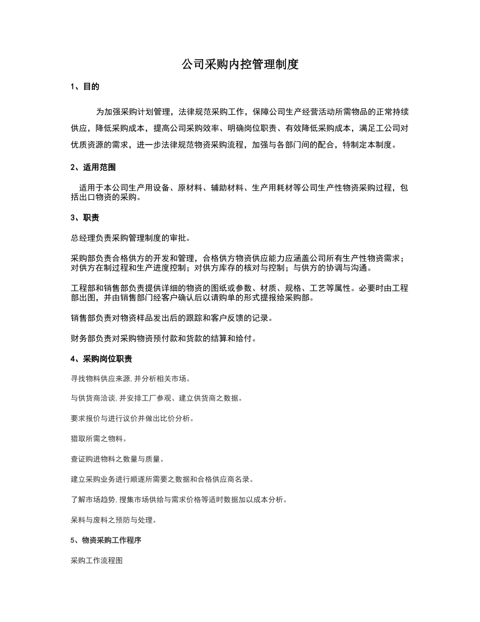 公司采购内控管理制度_第1页