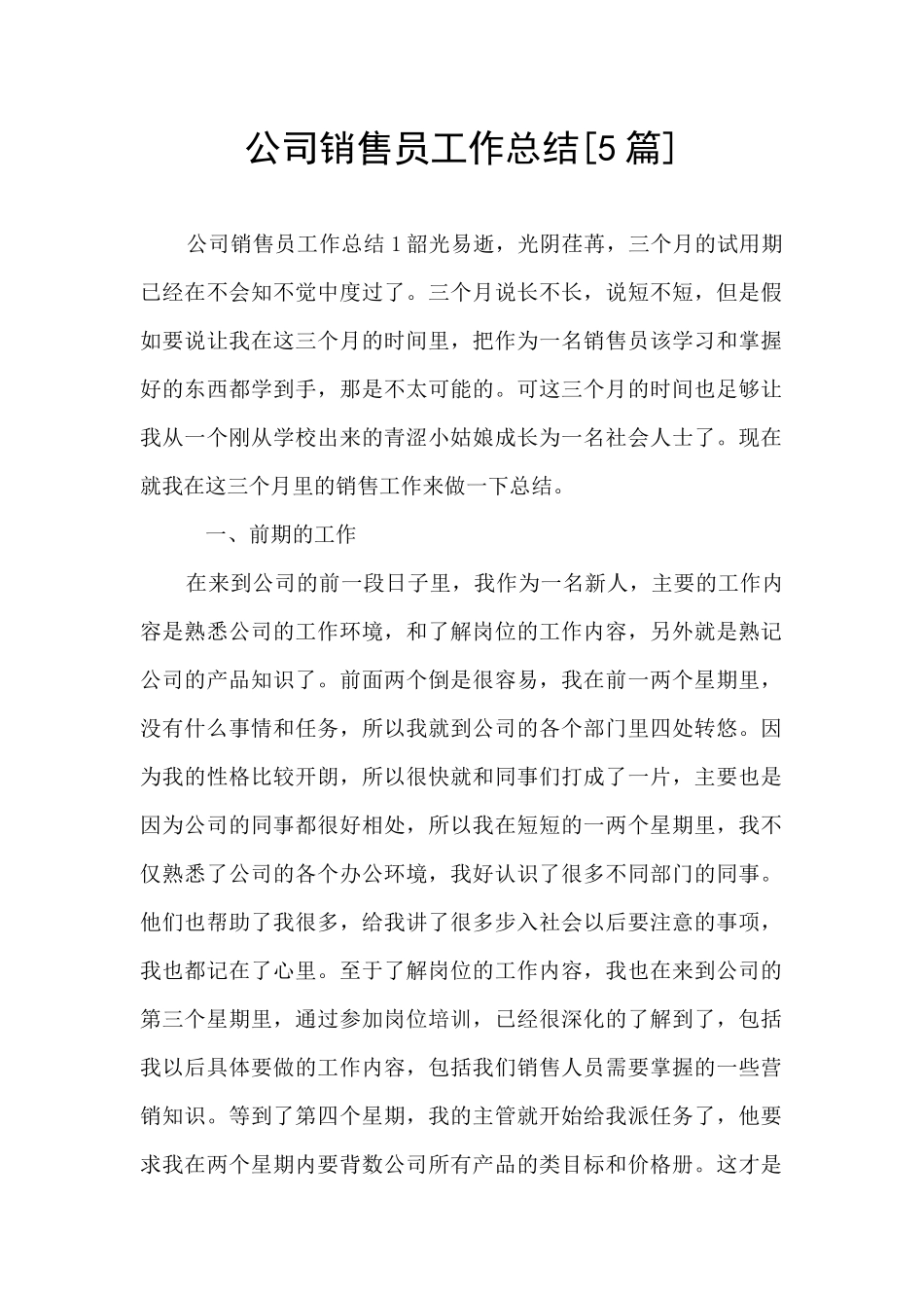 公司销售员工作总结_第1页