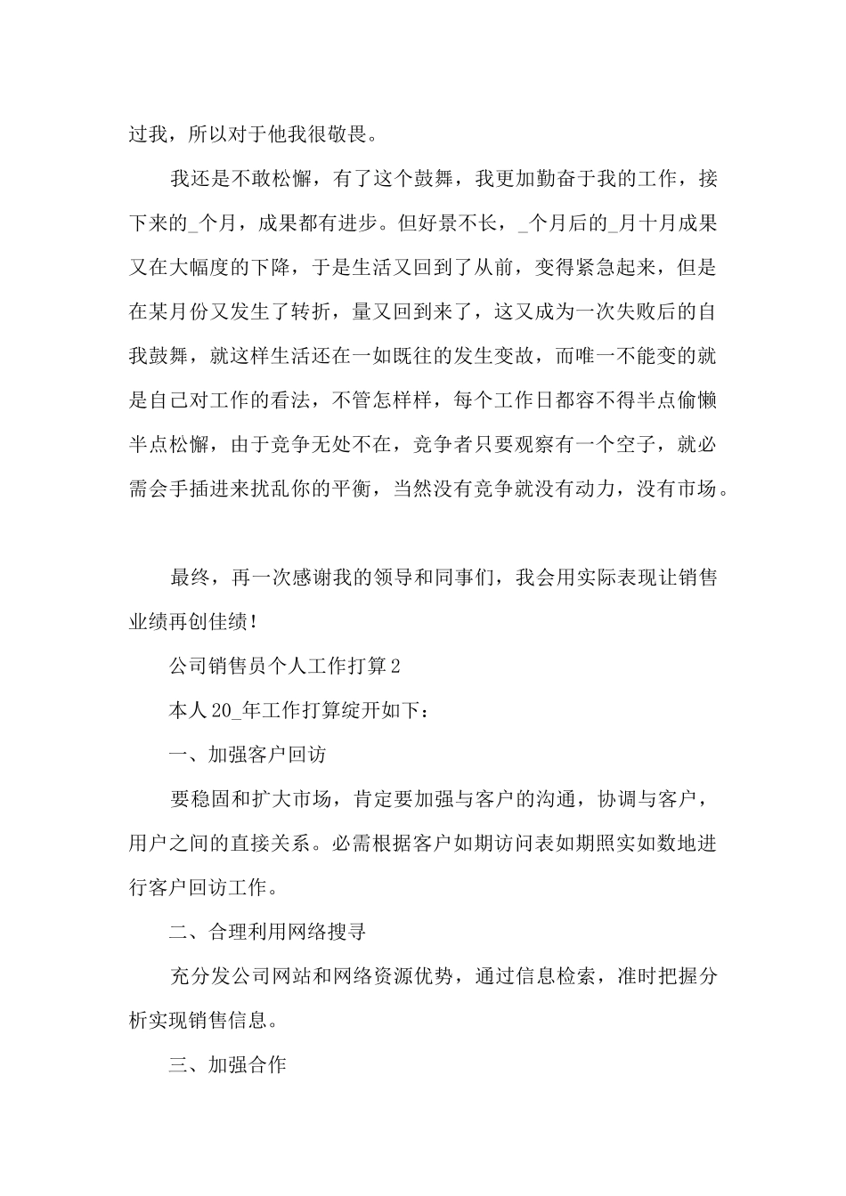 公司销售员个人工作计划10篇_第3页