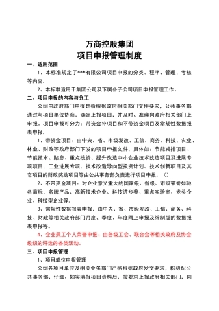 公司项目申报管理制度
