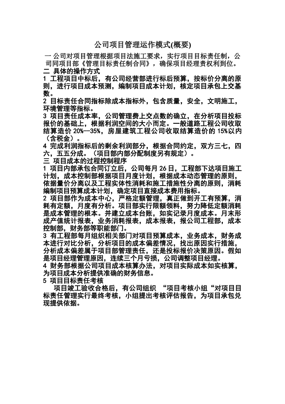 公司项目管理运作模式_第1页