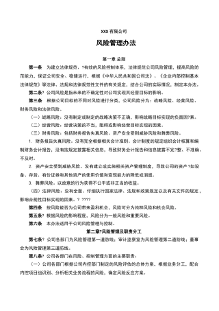 公司风险管理办法