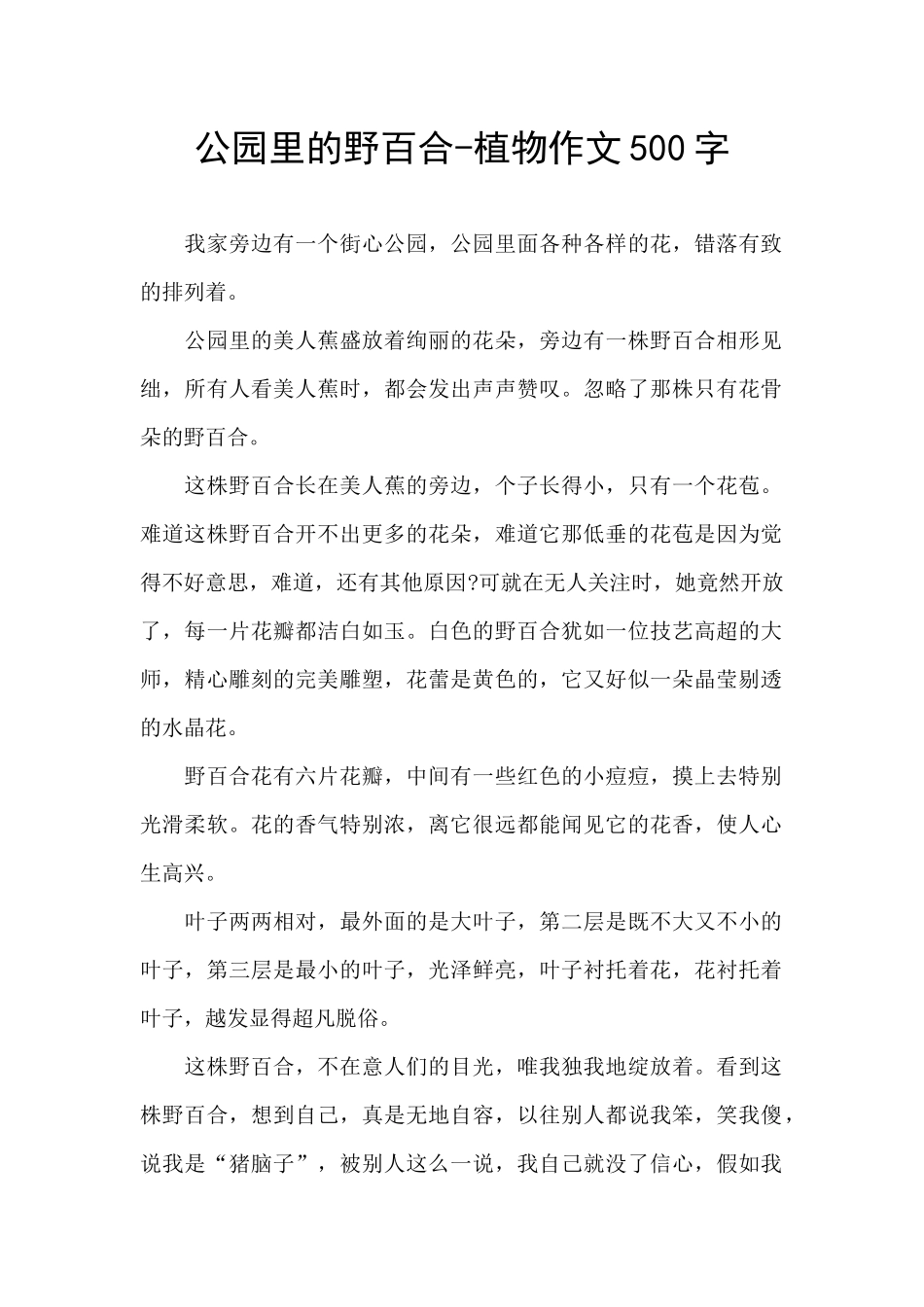 公园里的野百合_第1页