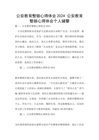 公安教育整顿心得体会2024